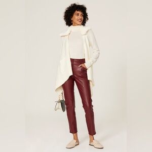 KF/KaufmanFranco faux fur collar knit cardigan vest